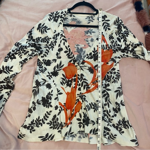 Anthropologie Knit Floral Cardigan Sweater - Picture 4 of 6